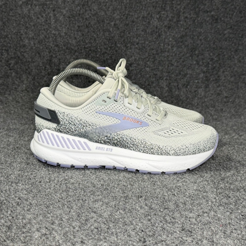 Brooks Ariel GTS 24 Running Shoes Womens 7.5 Mercury Ebony Lavender Athletic Run